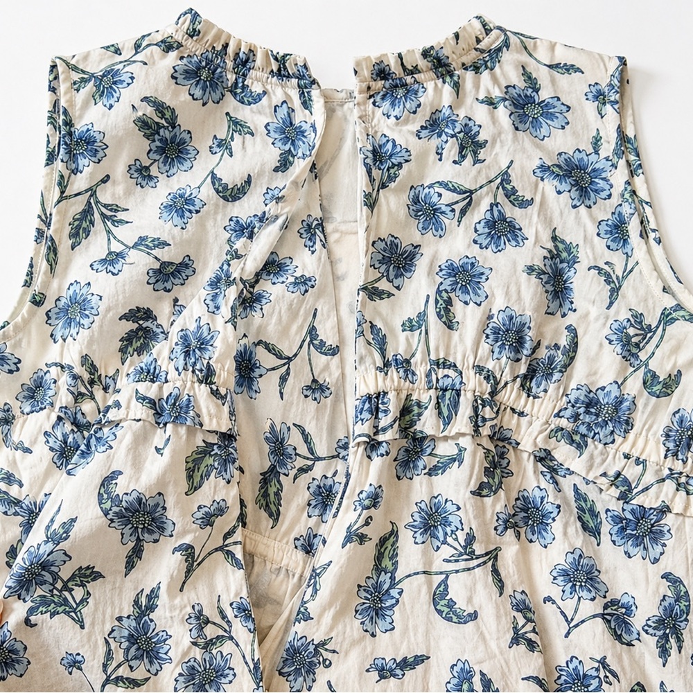 J.Crew Blue Floral Cotton Sleeveless Midi Dress - Picture 5 of 6